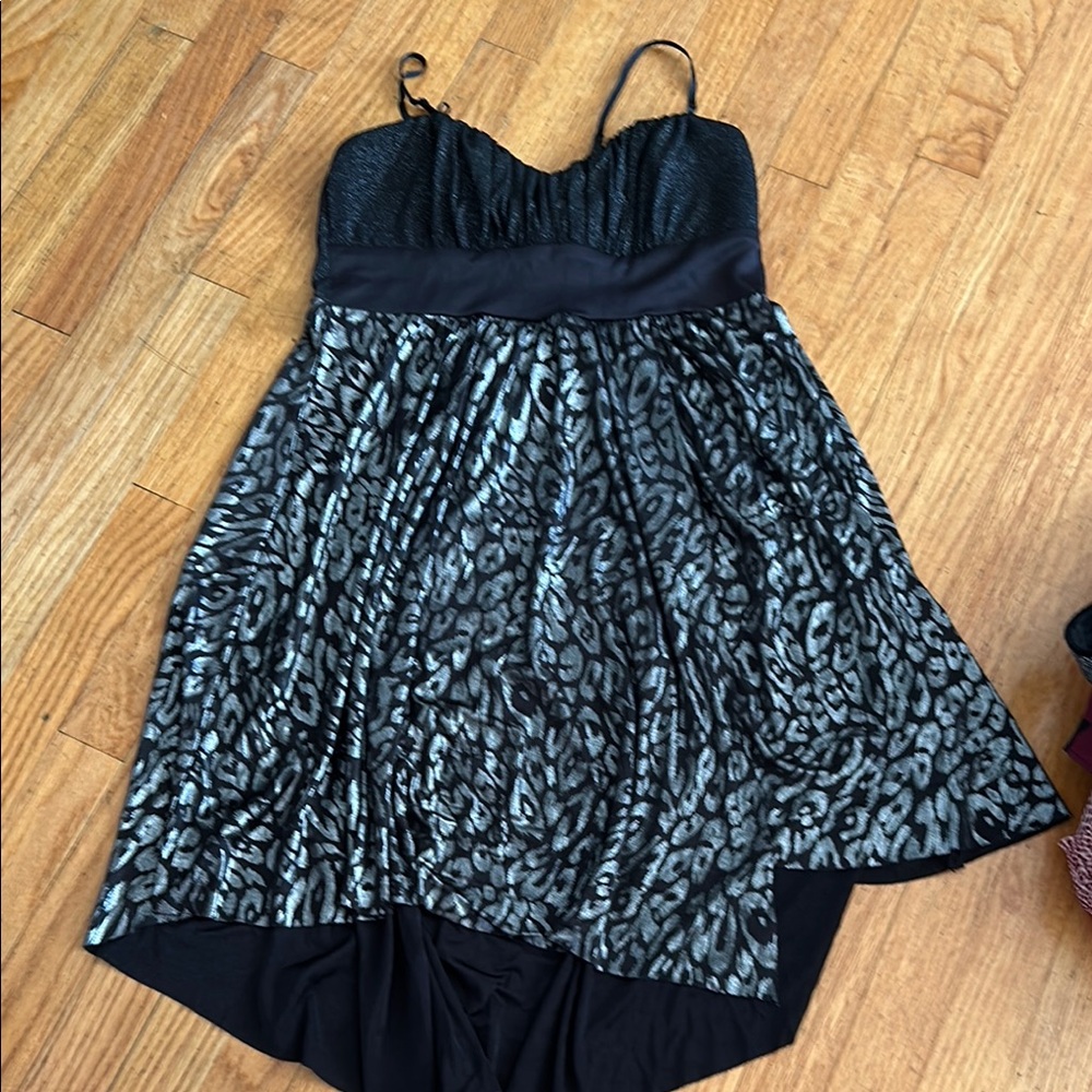 Chic Black and Silver Animal Print Dress